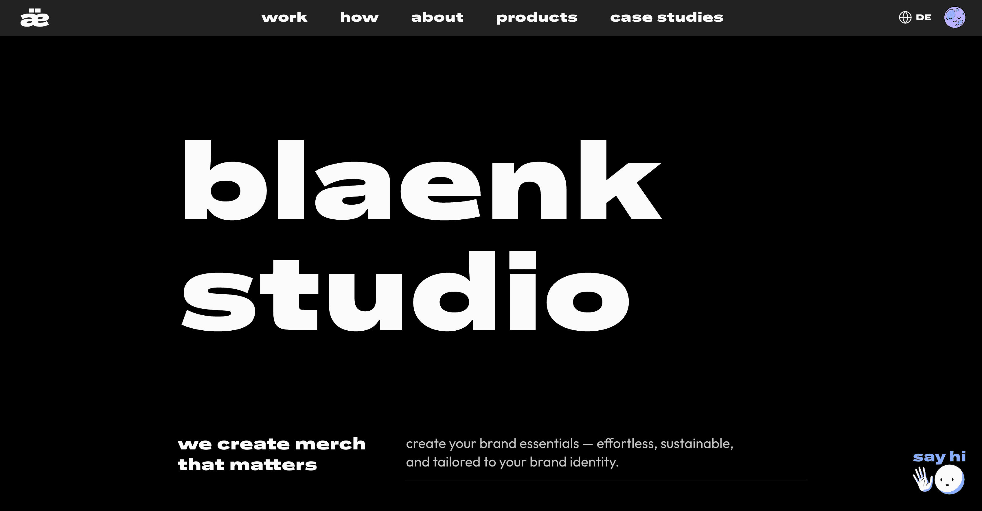 Custom Webdesign für blaenk studio — B2B-Website aus Zürich von maeve studio